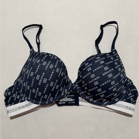 Tommy Hilfiger Other - tommy hilfiger blue logo aop padded bra, women's 34C, adj straps #1477